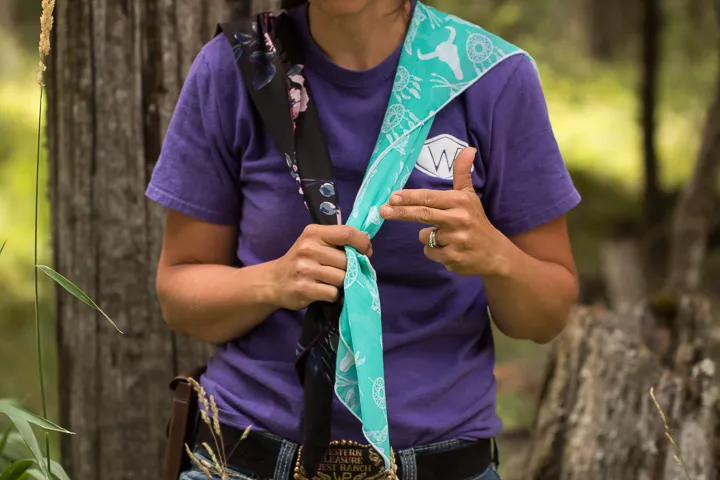 How to tie a wild rag - step two