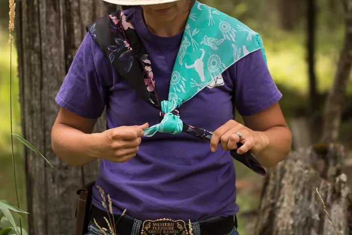 How to tie a wild rag - step seven