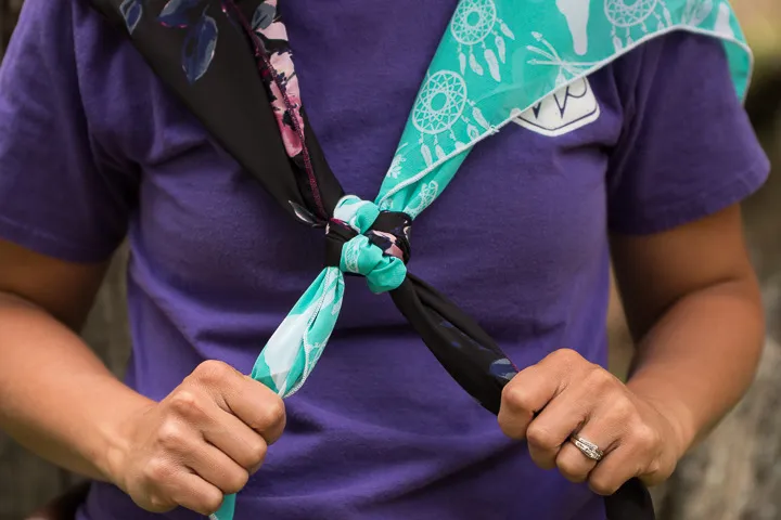 How to tie a wild rag - step eight