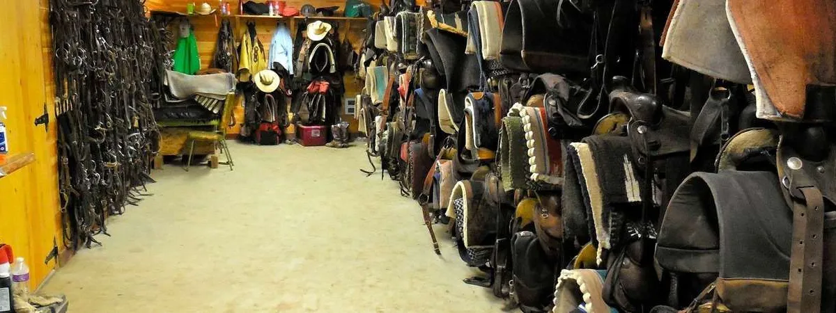 The tack room at Western Pleasure Guest Ranch