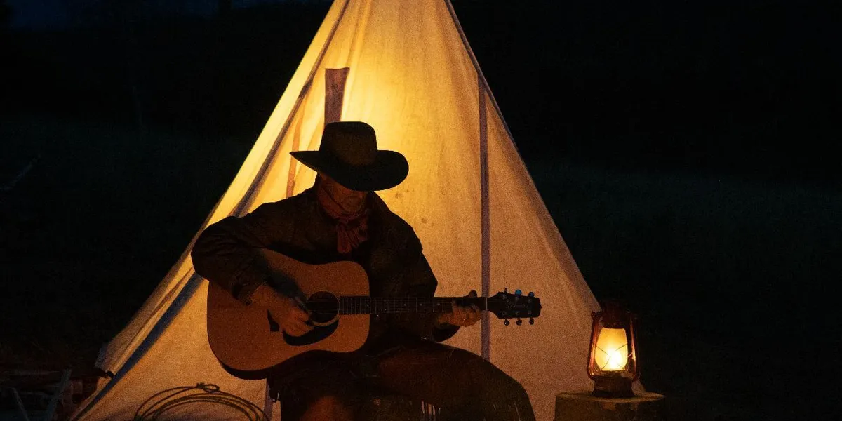 Trading the sound of hooves for the strum of a guitar—evening magic at Western Pleasure Guest Ranch.