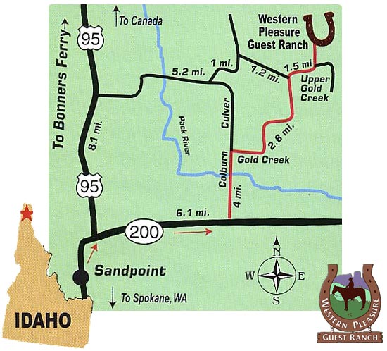 Western Pleasure Guest Ranch Directions Map